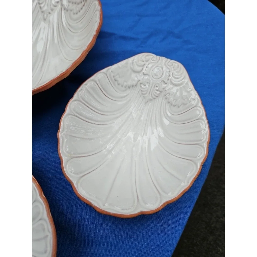 Loneoak &‎ Co Terracotta Shell Serving Bowls Berry Bowls Scalloped Cottagecore